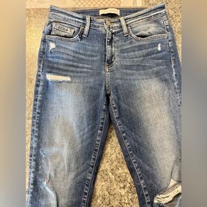 Flying Monkey Blue Skinny Jeans with Distressed Details